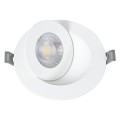 LEXIS JOINT  Χωνευτό LED Κινούμενο Spot Downlight 7W 680lm 45° AC 220-240V IP44 Φ12cm x Υ3.1cm - Στρόγγυλο - Λευκό - Φυσικό Λευκό 4500K - Bridgelux Chip - TÜV Certified Driver