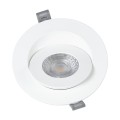 LEXIS JOINT  Χωνευτό LED Κινούμενο Spot Downlight 7W 660lm 45° AC 220-240V IP44 Φ12cm x Υ3.1cm - Στρόγγυλο - Λευκό - Θερμό Λευκό 2700K - Bridgelux Chip - TÜV Certified Driver