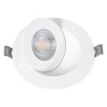 LEXIS JOINT  Χωνευτό LED Κινούμενο Spot Downlight 7W 660lm 45° AC 220-240V IP44 Φ12cm x Υ3.1cm - Στρόγγυλο - Λευκό - Θερμό Λευκό 2700K - Bridgelux Chip - TÜV Certified Driver