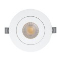 LEXIS JOINT  Χωνευτό LED Κινούμενο Spot Downlight 7W 660lm 45° AC 220-240V IP44 Φ12cm x Υ3.1cm - Στρόγγυλο - Λευκό - Θερμό Λευκό 2700K - Bridgelux Chip - TÜV Certified Driver
