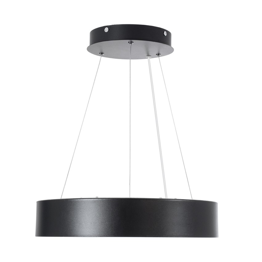 GLOBOSTAR® BURTON  Μοντέρνο Κρεμαστό Φωτιστικό Οροφής LED 67W 7370lm 120° AC 220-240V IP20 Ρυθμιζόμενο Λευκό CCT με Χειριστήριο από 2700K έως 6000K Dimmable - Lumileds SMD Chip - Μαύρο Ματ - Μ40 x Π40 x Υ8cm