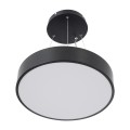 GLOBOSTAR® BURTON  Μοντέρνο Κρεμαστό Φωτιστικό Οροφής LED 67W 7370lm 120° AC 220-240V IP20 Ρυθμιζόμενο Λευκό CCT με Χειριστήριο από 2700K έως 6000K Dimmable - Lumileds SMD Chip - Μαύρο Ματ - Μ40 x Π40 x Υ8cm