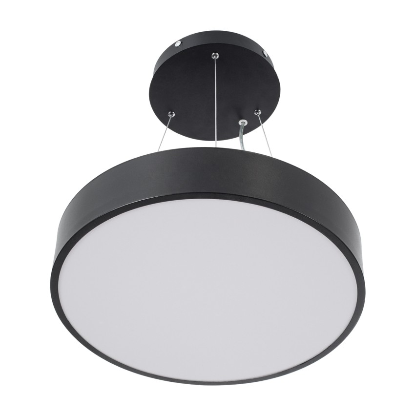 GLOBOSTAR® BURTON  Μοντέρνο Κρεμαστό Φωτιστικό Οροφής LED 67W 7370lm 120° AC 220-240V IP20 Ρυθμιζόμενο Λευκό CCT με Χειριστήριο από 2700K έως 6000K Dimmable - Lumileds SMD Chip - Μαύρο Ματ - Μ40 x Π40 x Υ8cm