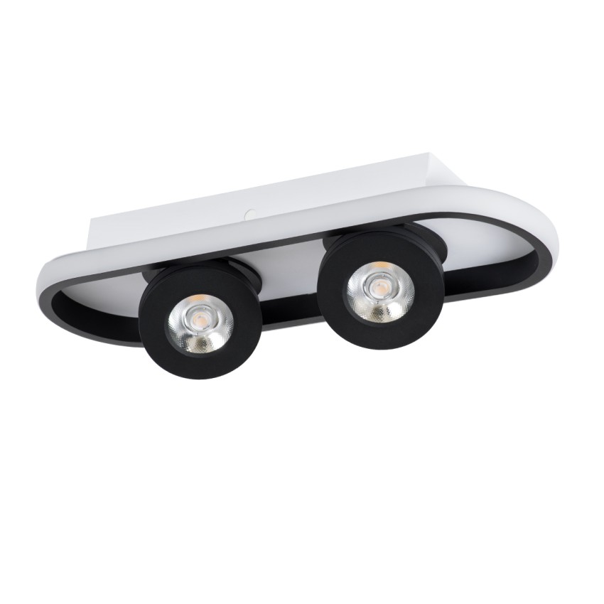 NESPO  Φωτιστικό Οροφής Linear Design LED CCT με Κινούμενα Σποτ LED Spot Downlight 36W 4032lm 360° & 45° AC 220-240V - Εναλλαγή Φωτισμού μέσω Διακόπτη On/Off All In One Ψυχρό 6000k+Φυσικό 4500k+Θερμό 2700k Μ40 x Π13 x Υ6.5cm - Μαύρο