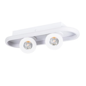 NESPO  Φωτιστικό Οροφής Linear Design LED CCT με Κινούμενα Σποτ LED Spot Downlight 36W 4032lm 360° & 45° AC 220-240V - Εναλλαγή Φωτισμού μέσω Διακόπτη On/Off All In One Ψυχρό 6000k+Φυσικό 4500k+Θερμό 2700k Μ40 x Π13 x Υ6.5cm - Λευκό