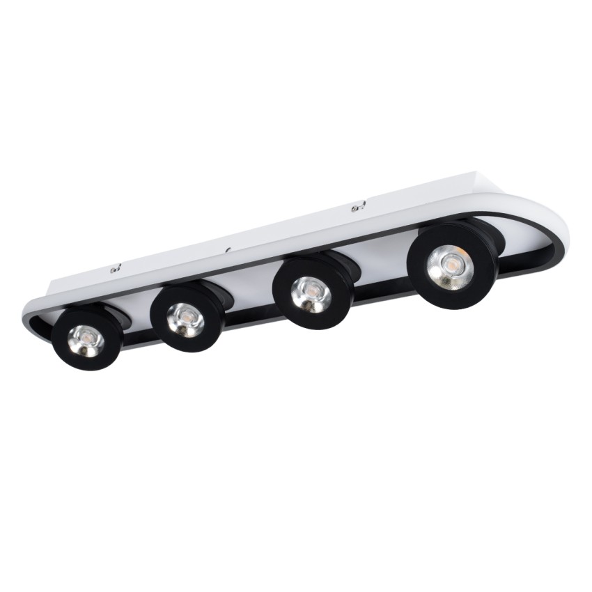 NESPO  Φωτιστικό Οροφής Linear Design LED CCT με Κινούμενα Σποτ LED Spot Downlight 48W 5376lm 360° & 45° AC 220-240V - Εναλλαγή Φωτισμού μέσω Διακόπτη On/Off All In One Ψυχρό 6000k+Φυσικό 4500k+Θερμό 2700k Μ80 x Π13 x Υ6.5cm - Μαύρο