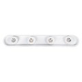 NESPO  Φωτιστικό Οροφής Linear Design LED CCT με Κινούμενα Σποτ LED Spot Downlight 48W 5376lm 360° & 45° AC 220-240V - Εναλλαγή Φωτισμού μέσω Διακόπτη On/Off All In One Ψυχρό 6000k+Φυσικό 4500k+Θερμό 2700k Μ80 x Π13 x Υ6.5cm - Λευκό