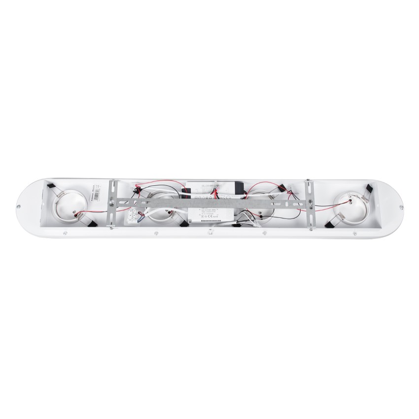 NESPO  Φωτιστικό Οροφής Linear Design LED CCT με Κινούμενα Σποτ LED Spot Downlight 48W 5376lm 360° & 45° AC 220-240V - Εναλλαγή Φωτισμού μέσω Διακόπτη On/Off All In One Ψυχρό 6000k+Φυσικό 4500k+Θερμό 2700k Μ80 x Π13 x Υ6.5cm - Λευκό