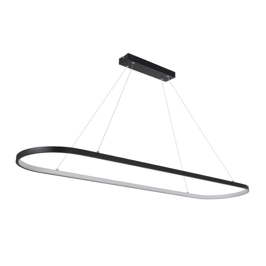 GLOBOSTAR® BOLIVAR  Μοντέρνο Κρεμαστό Φωτιστικό Οροφής LED 54W 6210lm 360° AC 220-240V IP20 Ρυθμιζόμενο Λευκό CCT με Χειριστήριο από 2700K έως 6000K Dimmable - Lumileds SMD Chip - Μαύρο Ματ - Μ120 x Π30 x Υ2cm