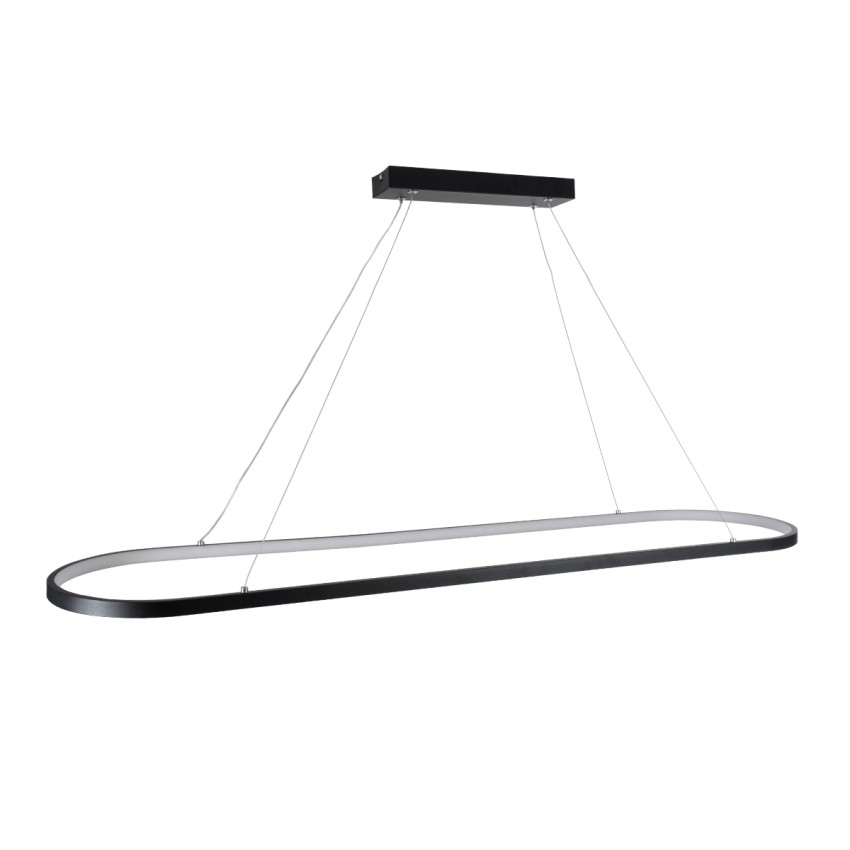 GLOBOSTAR® BOLIVAR  Μοντέρνο Κρεμαστό Φωτιστικό Οροφής LED 54W 6210lm 360° AC 220-240V IP20 Ρυθμιζόμενο Λευκό CCT με Χειριστήριο από 2700K έως 6000K Dimmable - Lumileds SMD Chip - Μαύρο Ματ - Μ120 x Π30 x Υ2cm