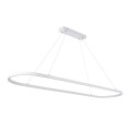 GLOBOSTAR® BOLIVAR  Μοντέρνο Κρεμαστό Φωτιστικό Οροφής LED 54W 6210lm 360° AC 220-240V IP20 Ρυθμιζόμενο Λευκό CCT με Χειριστήριο από 2700K έως 6000K Dimmable - Lumileds SMD Chip - Λευκό Ματ - Μ120 x Π30 x Υ2cm