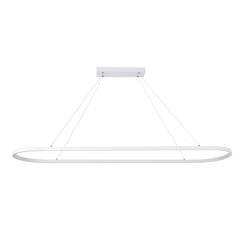 GLOBOSTAR® BOLIVAR  Μοντέρνο Κρεμαστό Φωτιστικό Οροφής LED 54W 6210lm 360° AC 220-240V IP20 Ρυθμιζόμενο Λευκό CCT με Χειριστήριο από 2700K έως 6000K Dimmable - Lumileds SMD Chip - Λευκό Ματ - Μ120 x Π30 x Υ2cm