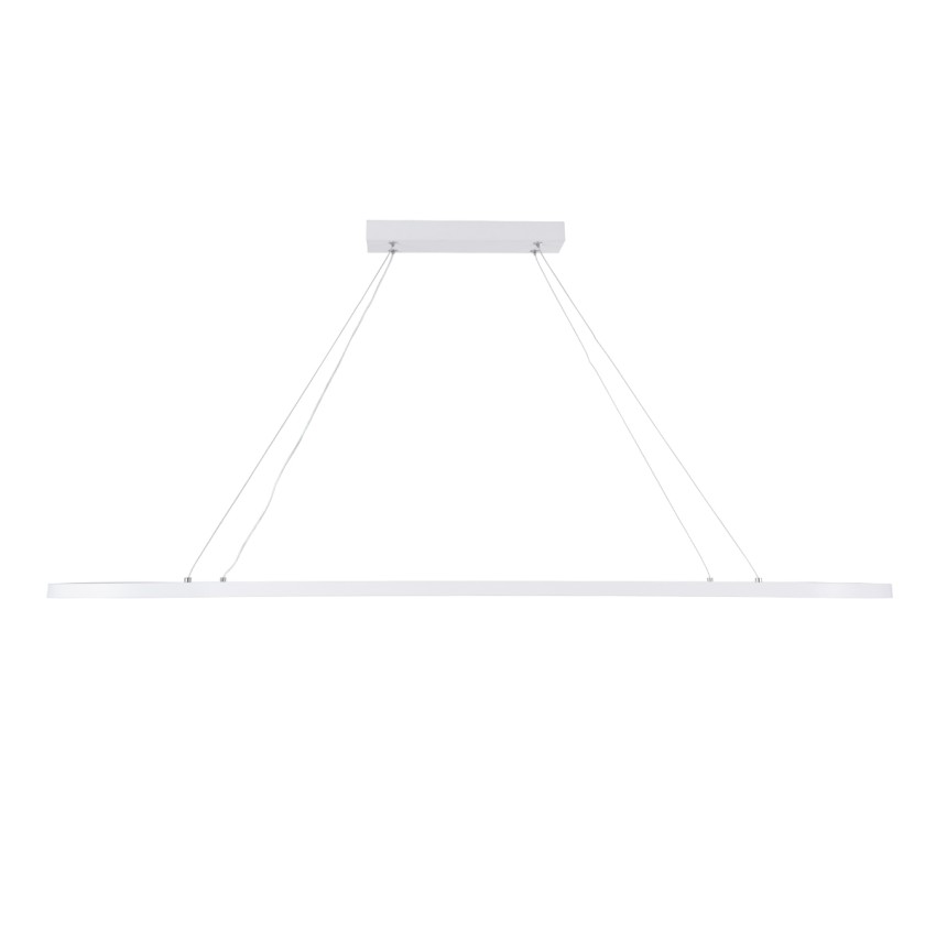 GLOBOSTAR® BOLIVAR  Μοντέρνο Κρεμαστό Φωτιστικό Οροφής LED 54W 6210lm 360° AC 220-240V IP20 Ρυθμιζόμενο Λευκό CCT με Χειριστήριο από 2700K έως 6000K Dimmable - Lumileds SMD Chip - Λευκό Ματ - Μ120 x Π30 x Υ2cm