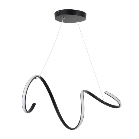 SPIRALE  Κρεμαστό Φωτιστικό Οροφής Design LED CCT 75W 8400lm 300° AC 220-240V - Εναλλαγή Φωτισμού μέσω Τηλεχειριστηρίου All In One Ψυχρό 6000k+Φυσικό 4500k+Θερμό 2700k Dimmable Μ72 x Π25 x Υ30cm - Μαύρο