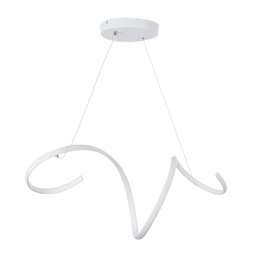 SPIRALE  Κρεμαστό Φωτιστικό Οροφής Design LED CCT 75W 8400lm 300° AC 220-240V - Εναλλαγή Φωτισμού μέσω Τηλεχειριστηρίου All In One Ψυχρό 6000k+Φυσικό 4500k+Θερμό 2700k Dimmable Μ72 x Π25 x Υ30cm - Λευκό