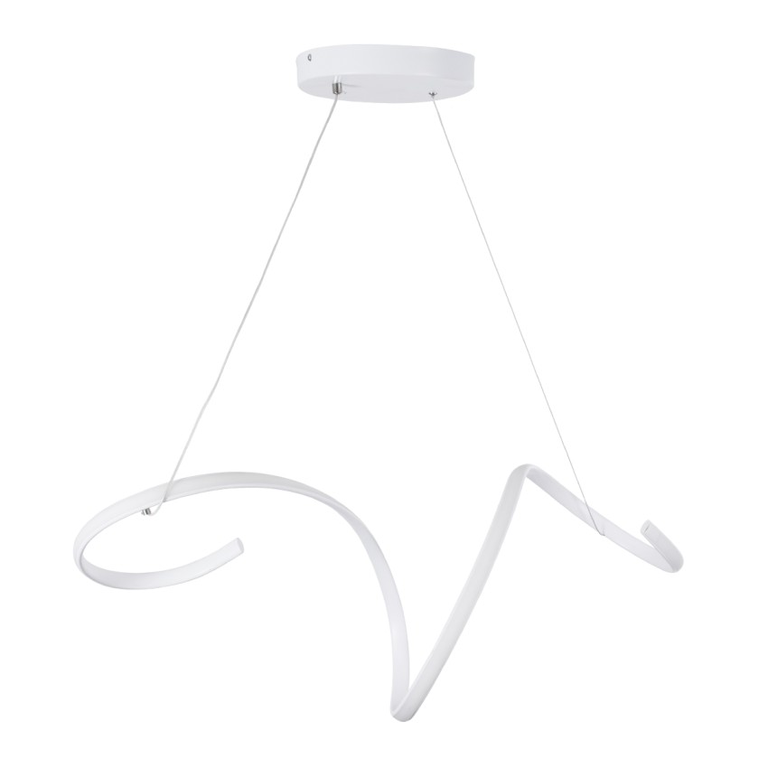 SPIRALE  Κρεμαστό Φωτιστικό Οροφής Design LED CCT 75W 8400lm 300° AC 220-240V - Εναλλαγή Φωτισμού μέσω Τηλεχειριστηρίου All In One Ψυχρό 6000k+Φυσικό 4500k+Θερμό 2700k Dimmable Μ72 x Π25 x Υ30cm - Λευκό