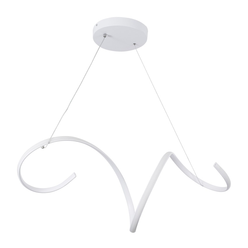 SPIRALE  Κρεμαστό Φωτιστικό Οροφής Design LED CCT 75W 8400lm 300° AC 220-240V - Εναλλαγή Φωτισμού μέσω Τηλεχειριστηρίου All In One Ψυχρό 6000k+Φυσικό 4500k+Θερμό 2700k Dimmable Μ72 x Π25 x Υ30cm - Λευκό