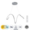SPIRALE  Κρεμαστό Φωτιστικό Οροφής Design LED CCT 75W 8400lm 300° AC 220-240V - Εναλλαγή Φωτισμού μέσω Τηλεχειριστηρίου All In One Ψυχρό 6000k+Φυσικό 4500k+Θερμό 2700k Dimmable Μ72 x Π25 x Υ30cm - Νίκελ Βούρτσας