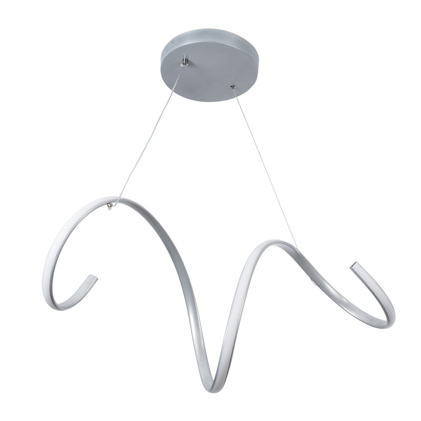 SPIRALE  Κρεμαστό Φωτιστικό Οροφής Design LED CCT 75W 8400lm 300° AC 220-240V - Εναλλαγή Φωτισμού μέσω Τηλεχειριστηρίου All In One Ψυχρό 6000k+Φυσικό 4500k+Θερμό 2700k Dimmable Μ72 x Π25 x Υ30cm - Νίκελ Βούρτσας