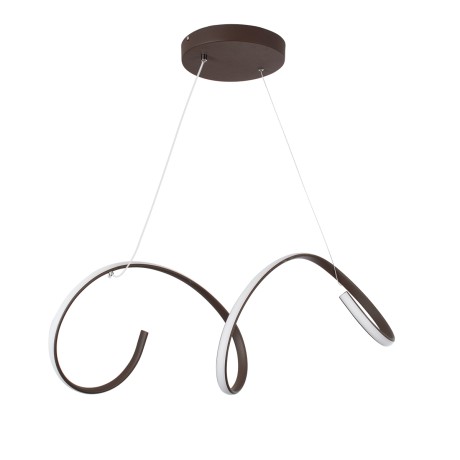 GLOBOSTAR® SPIRALE  Μοντέρνο Κρεμαστό Φωτιστικό Οροφής LED 75W 8400lm 300° AC 220-240V IP20 Ρυθμιζόμενο Λευκό CCT με Χειριστήριο από 2700K έως 6000K Dimmable - Lumileds SMD Chip - Καφέ Ματ - Μ72 x Π25 x Υ30cm