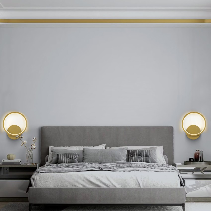 GLOBOSTAR® TED  Μοντέρνο Φωτιστικό Τοίχου - Απλίκα LED 9W 1080lm 300° AC 220-240V IP20 Ρυθμιζόμενο Λευκό CCT με On/Off 2700K/4500K/6000K - Lumileds SMD Chip - Χρυσό Βούρτσας - Μ20 x Π5.5 x Υ23cm