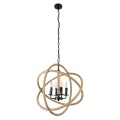 GLOBOSTAR® VITRUVIAN  Boho Κρεμαστό Φωτιστικό Οροφής με Ντουί 4 x E14 AC 220-240V IP20 - Μαύρο & Μπεζ - Μ53 x Π53 x Υ53cm