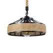 GLOBOSTAR® SAHARA  Boho Κρεμαστό Φωτιστικό Οροφής με Ντουί 1 x E27 AC 220-240V IP20 - Μπεζ & Μαύρο - Μ31 x Π31 x Υ14cm