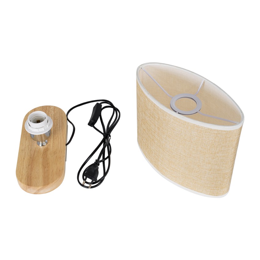GLOBOSTAR® CHIARA  Boho Επιτραπέζιο Φωτιστικό Πορτατίφ με Ντουί 1 x E27 AC 220-240V IP20 - Μπεζ - Μ25 x Π12 x Υ26cm