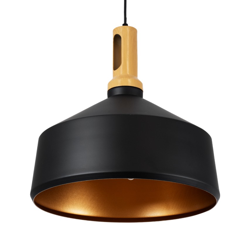 GLOBOSTAR® CALYPSO  Μοντέρνο Κρεμαστό Φωτιστικό Οροφής με Ντουί 1 x E27 AC 220-240V IP20 - Μαύρο & Μπρούτζινο - Μ36 x Π36 x Υ35cm