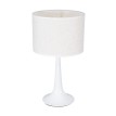 AMBROSIA  Μοντέρνο Επιτραπέζιο Φωτιστικό Πορτατίφ Μονόφωτο 1 x E27 IP20 Λευκό Μέταλλo με Λευκό Ύφασμα - Μ25 x Π25 x Υ46cm
