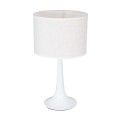 AMBROSIA  Μοντέρνο Επιτραπέζιο Φωτιστικό Πορτατίφ Μονόφωτο 1 x E27 IP20 Λευκό Μέταλλo με Λευκό Ύφασμα - Μ25 x Π25 x Υ46cm