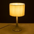 AMBROSIA  Μοντέρνο Επιτραπέζιο Φωτιστικό Πορτατίφ Μονόφωτο 1 x E27 IP20 Λευκό Μέταλλo με Λευκό Ύφασμα - Μ25 x Π25 x Υ46cm