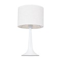AMBROSIA  Μοντέρνο Επιτραπέζιο Φωτιστικό Πορτατίφ Μονόφωτο 1 x E27 IP20 Λευκό Μέταλλo με Λευκό Ύφασμα - Μ25 x Π25 x Υ46cm