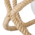BALANCE  Vintage Κρεμαστό Φωτιστικό Πλέγμα Μονόφωτο 1 x E27 IP20 Μαύρο Μέταλλο με Μπεζ Σχοινί - Μ35 x Π35 x Υ36cm