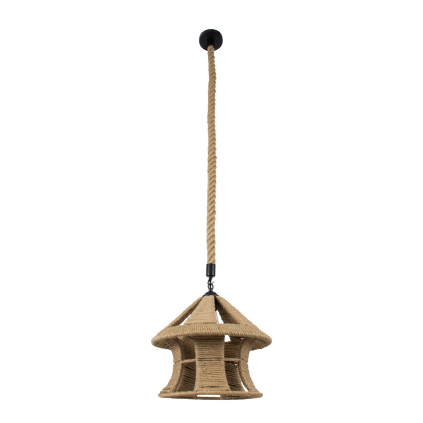 SOLITARIO  Boho Κρεμαστό Φωτιστικό Φιγούρα Μονόφωτο 1 x E27 IP20 Μπεζ Σχοινί -Μ36 x Π36 x Y30cm