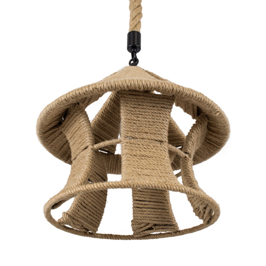 SOLITARIO  Boho Κρεμαστό Φωτιστικό Φιγούρα Μονόφωτο 1 x E27 IP20 Μπεζ Σχοινί -Μ36 x Π36 x Y30cm