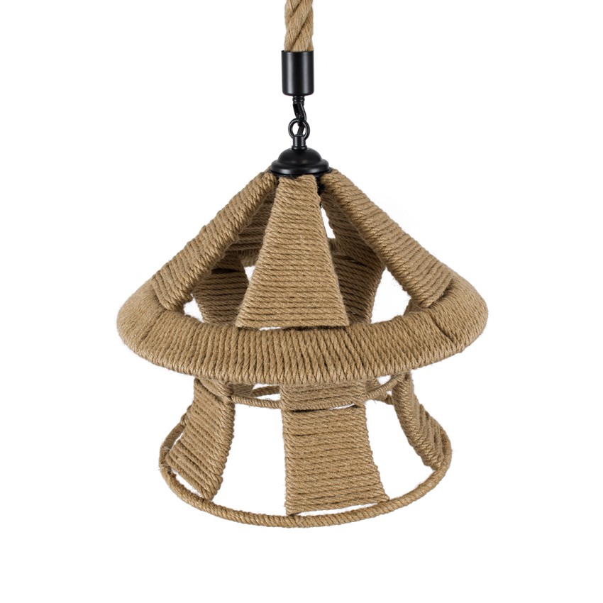 SOLITARIO  Boho Κρεμαστό Φωτιστικό Φιγούρα Μονόφωτο 1 x E27 IP20 Μπεζ Σχοινί -Μ36 x Π36 x Y30cm