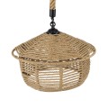 SPIRIT  Boho Κρεμαστό Φωτιστικό Καμπάνα Μονόφωτο 1 x E27 IP20 Μπεζ Σχοινί - Μ35 x Π35 x Y30cm