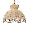 VENIER  Boho Κρεμαστό Φωτιστικό Πλέγμα Μονόφωτο 1 x E27 IP20 Μπεζ Σχοινί - Μ35 x Π35 x Y26cm