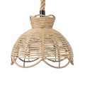 VENIER  Boho Κρεμαστό Φωτιστικό Πλέγμα Μονόφωτο 1 x E27 IP20 Μπεζ Σχοινί - Μ35 x Π35 x Y26cm