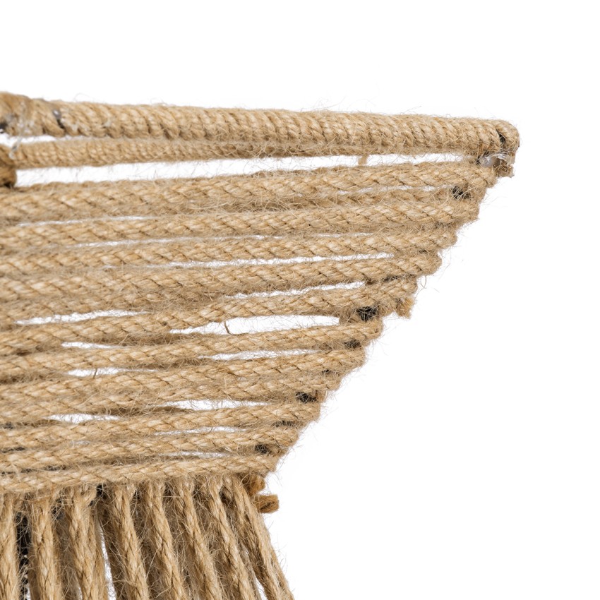 ROUGE  Boho Κρεμαστό Φωτιστικό Πλέγμα Μονόφωτο 1 x E27 IP20 Μπεζ Σχοινί - Μ21 x Π21 x Y27cm
