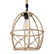 TELAN  Vintage Κρεμαστό Φωτιστικό Πλέγμα Μονόφωτο 1 x E27 IP20 Μπεζ Σχοινί - Μ30 x Π30 x Υ38cm