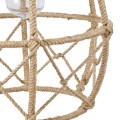 TELAN  Vintage Κρεμαστό Φωτιστικό Πλέγμα Μονόφωτο 1 x E27 IP20 Μπεζ Σχοινί - Μ30 x Π30 x Υ38cm