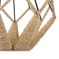 CONICAL  Vintage Κρεμαστό Φωτιστικό Πλέγμα Μονόφωτο 1 x E27 IP20 Μαύρο Μέταλλο με Μπεζ Σχοινί - Μ30 x Π30 x Υ40cm