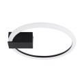 CINDERELLA  Φωτιστικό Οροφής Δαχτυλίδι-Κύκλος LED CCT 16W 1792lm 360° AC 220-240V - Εναλλαγή Φωτισμού μέσω Διακόπτη On/Off All In One Ψυχρό 6000k+Φυσικό 4500k+Θερμό 2700k Φ28cm - Μαύρο
