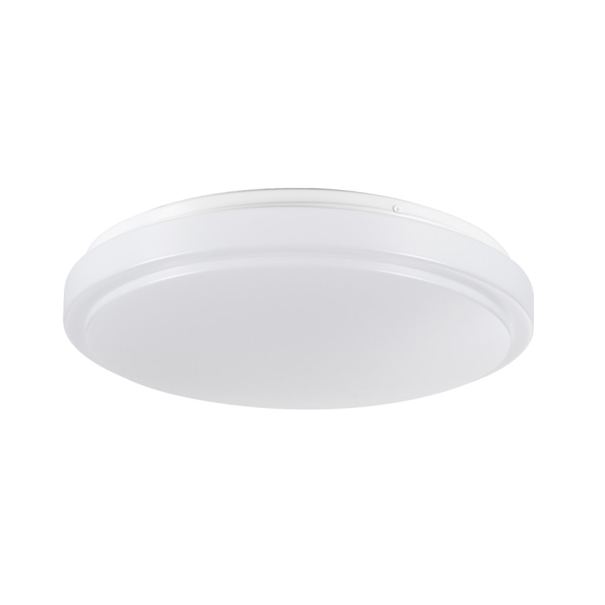 SENSORANO  Πλαφονιέρα Οροφής LED 30W 3000lm 120° AC 220-240V με Ενσωματωμένο Σύστημα Ρυθμιζόμενου Microwave Αισθητήρα Κίνησης - Αδιάβροχη IP54 Φ38 x Υ5.3cm Ψυχρό Λευκό 6000K - Λευκό - Bridgelux Chips