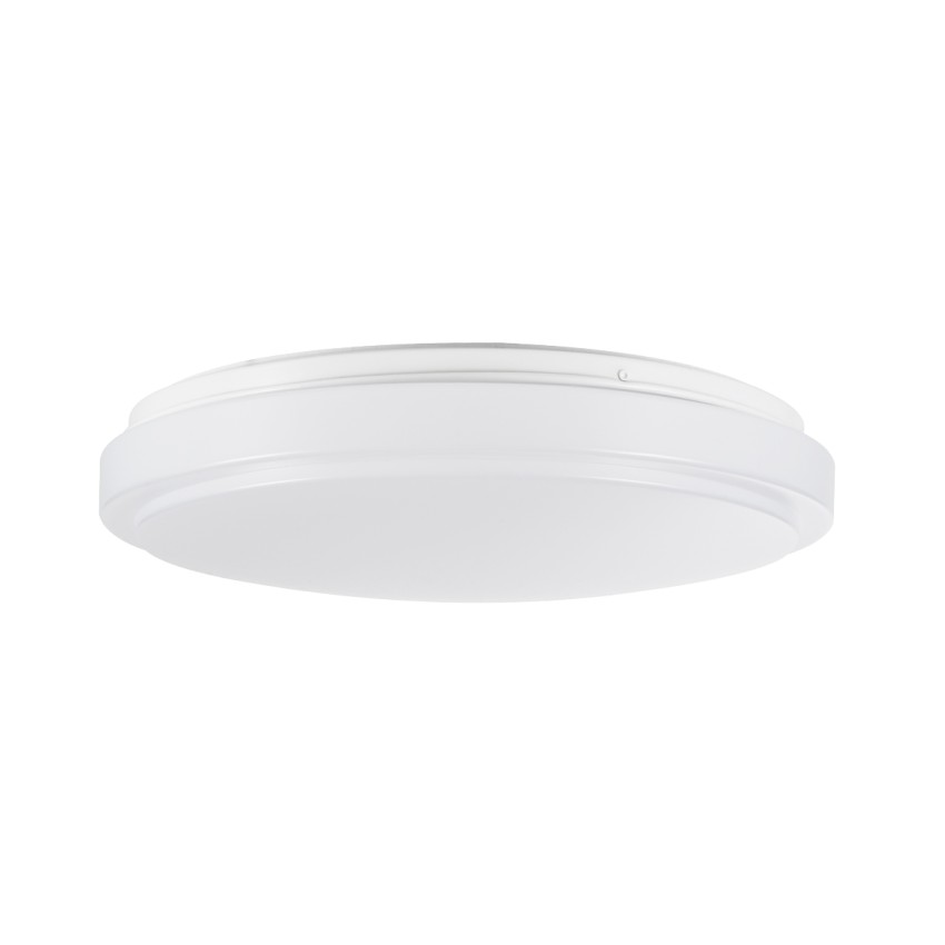 SENSORANO  Πλαφονιέρα Οροφής LED 30W 3000lm 120° AC 220-240V με Ενσωματωμένο Σύστημα Ρυθμιζόμενου Microwave Αισθητήρα Κίνησης - Αδιάβροχη IP54 Φ38 x Υ5.3cm Ψυχρό Λευκό 6000K - Λευκό - Bridgelux Chips