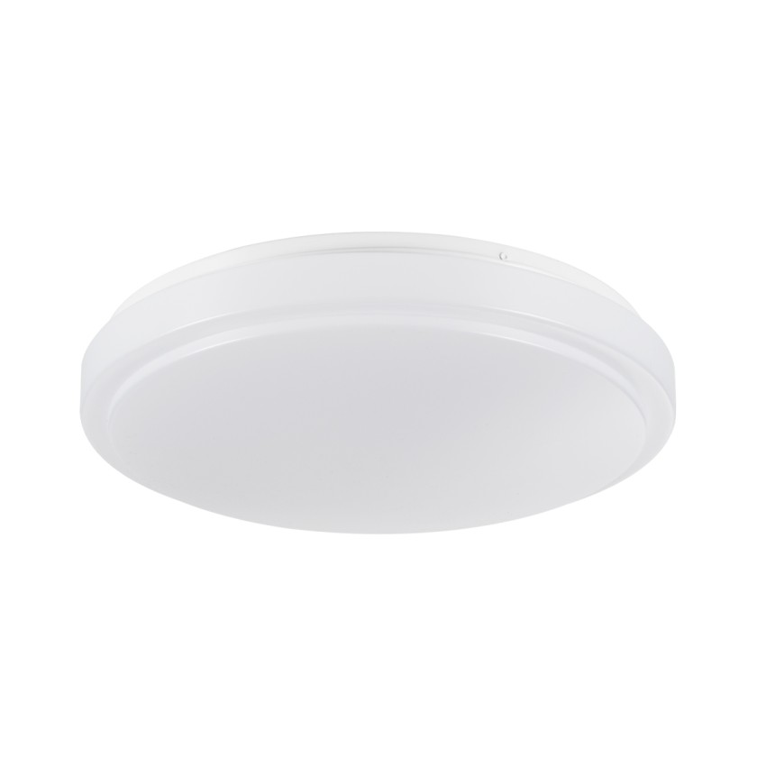 SENSORANO  Πλαφονιέρα Οροφής LED 30W 3000lm 120° AC 220-240V με Ενσωματωμένο Σύστημα Ρυθμιζόμενου Microwave Αισθητήρα Κίνησης - Αδιάβροχη IP54 Φ38 x Υ5.3cm Ψυχρό Λευκό 6000K - Λευκό - Bridgelux Chips