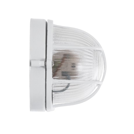 GLOBOSTAR® BOATLIGHT  Vintage Φωτιστικό Καραβοχελώνα Τοίχου & Οροφής με Ντουί 1 x E27 AC 220-240V Αδιάβροχο IP65 - Λευκό Ματ - Μ21 x Π10.4 x Υ9cm