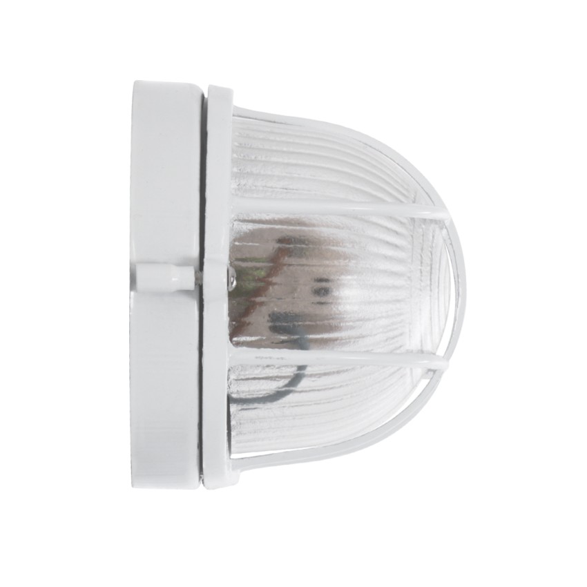 GLOBOSTAR® BOATLIGHT  Vintage Φωτιστικό Καραβοχελώνα Τοίχου & Οροφής με Ντουί 1 x E27 AC 220-240V Αδιάβροχο IP65 - Λευκό Ματ - Μ21 x Π10.4 x Υ9cm